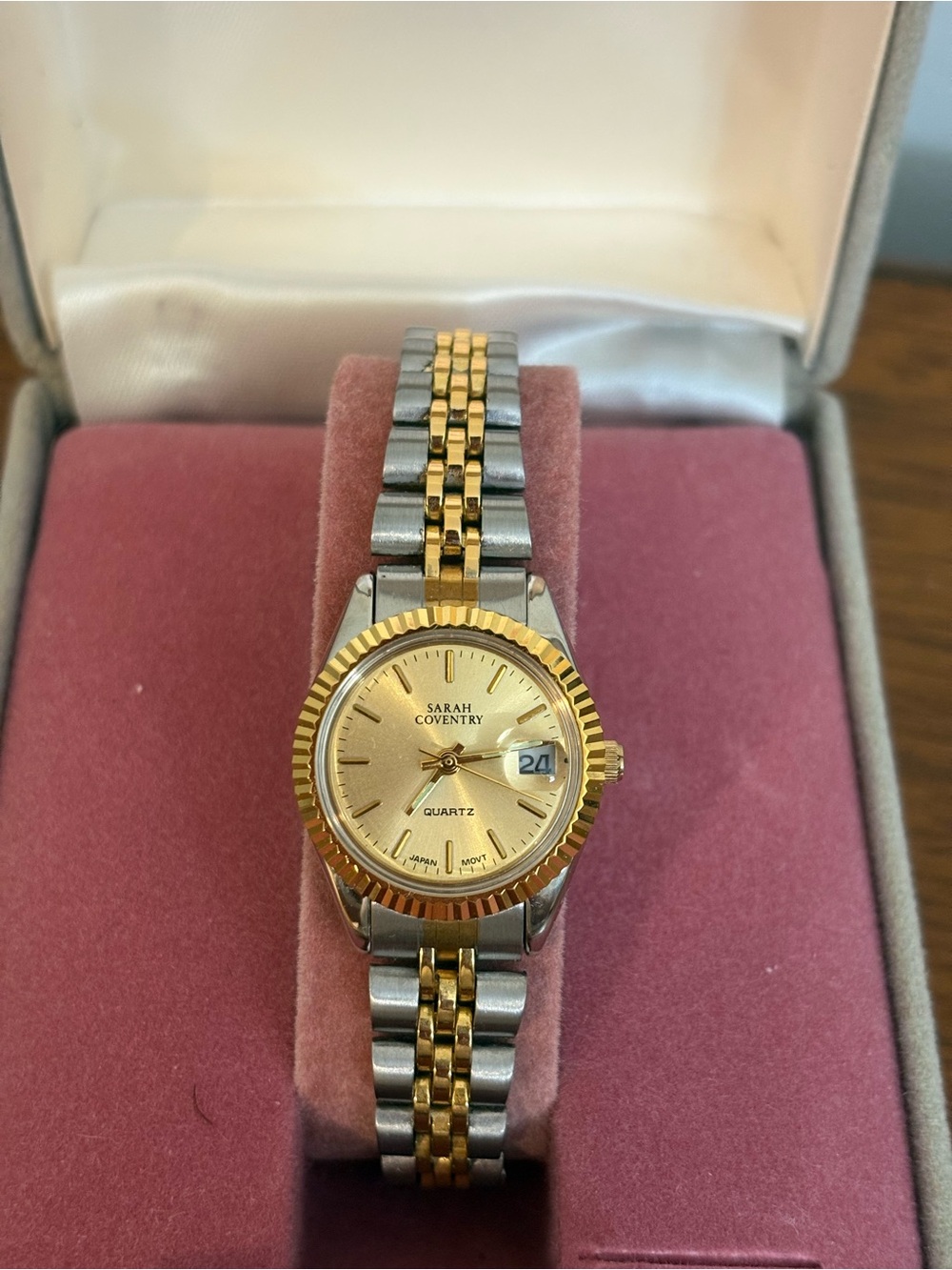 Sarah Coventry Two-Tone Gold and Silver Women's Bracelet Watch - Picture 3 of 3